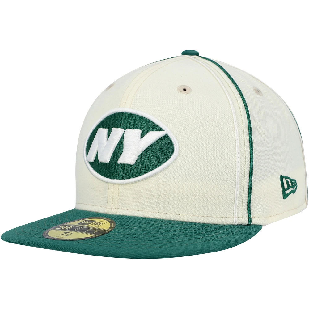 Casquette ajustée verte New Era York Jets Soutache 59FIFTY pour hommes