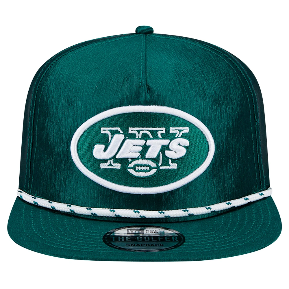 Men's New Era Green New York Jets Throwback Rope Golfer Snapback Hat