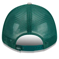 Casquette réglable New Era New York Jets Pop Trucker 9FORTY gris chiné/vert pour hommes