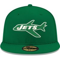 Men's New Era Kelly Green York Jets Omaha Throwback 59FIFTY Fitted Hat