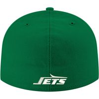 Men's New Era Kelly Green York Jets Omaha Throwback 59FIFTY Fitted Hat