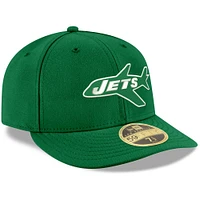 Men's New Era Kelly Green York Jets Omaha Throwback Low Profile 59FIFTY Fitted Hat