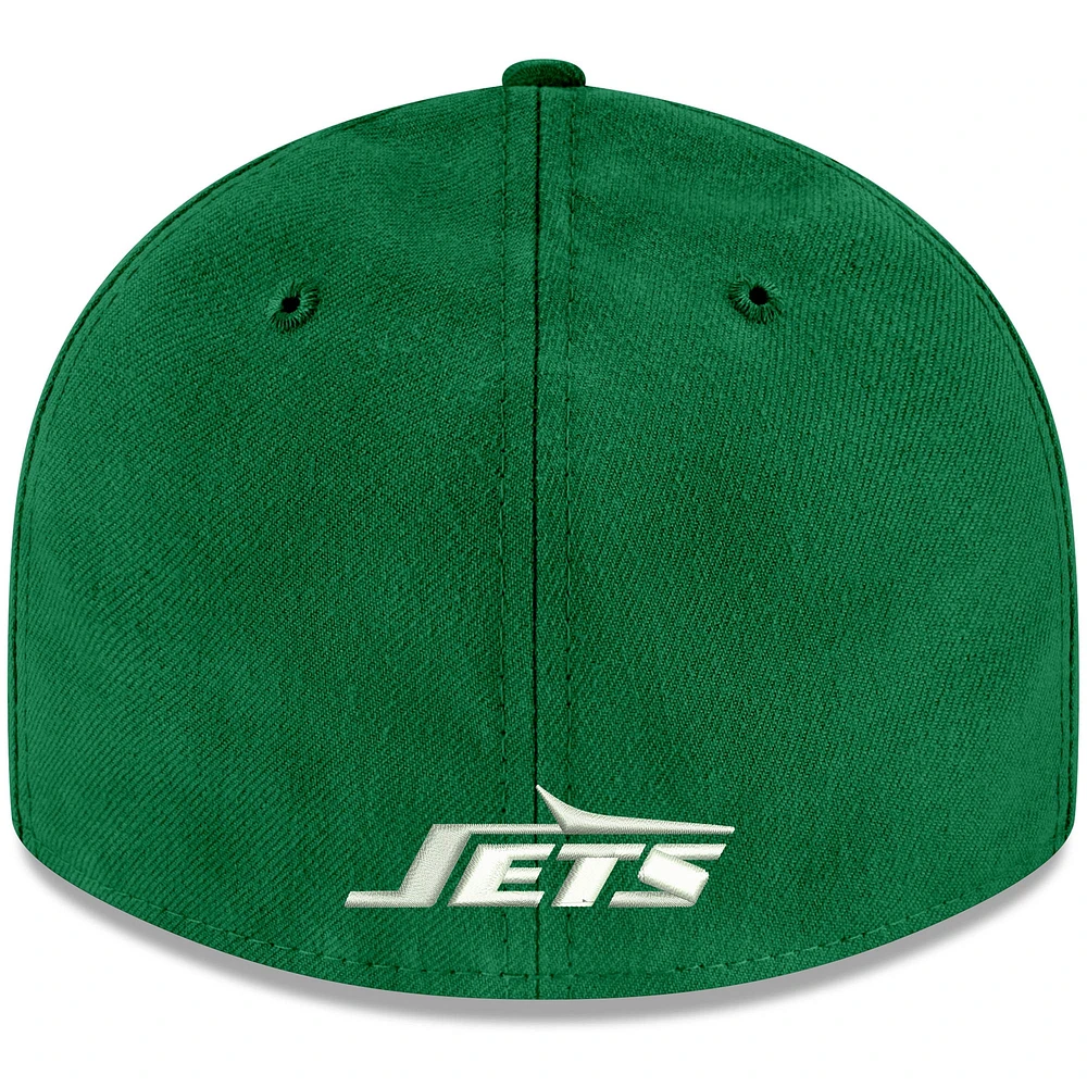 Men's New Era Kelly Green York Jets Omaha Throwback Low Profile 59FIFTY Fitted Hat