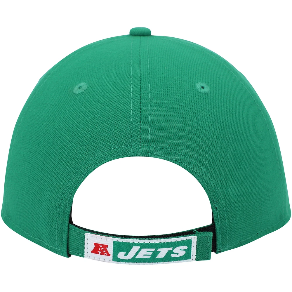 Casquette réglable New Era Kelly Green New York Jets Plane The League 9FORTY pour homme