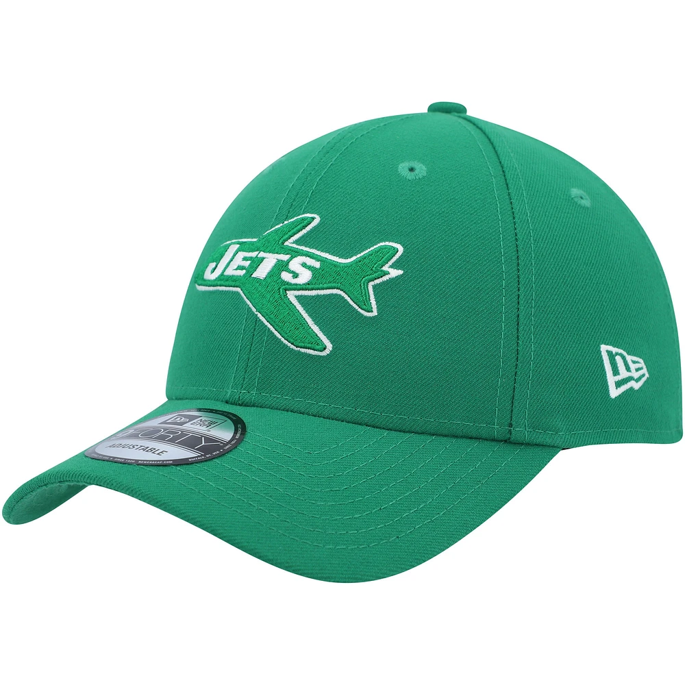 Men's New Era Kelly Green New York Jets Plane The League 9FORTY Adjustable Hat