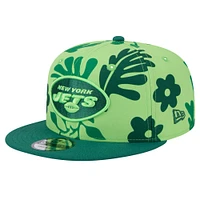 Casquette Snapback New Era New York Jets Leafy 9FIFTY vert clair pour homme