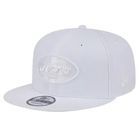 Casquette Snapback 9FIFTY New Era New York Jets Main blanc sur blanc pour homme