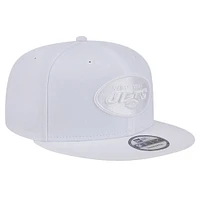 Casquette Snapback 9FIFTY New Era New York Jets Main blanc sur blanc pour homme