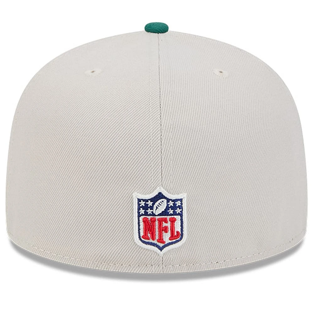 Men's New Era Stone/Green York Jets 2024 Sideline Historic 59FIFTY Fitted Hat