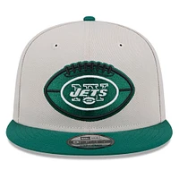 Men's New Era Stone/Green New York Jets 2024 Sideline Historic 9FIFTY Snapback Hat