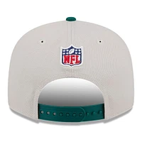 Casquette Snapback New Era Stone/Vert New York Jets 2024 Sideline Historic 9FIFTY pour hommes