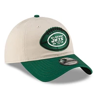 Men's New Era Stone/Green New York Jets 2024 Sideline Historic 9TWENTY Adjustable Hat