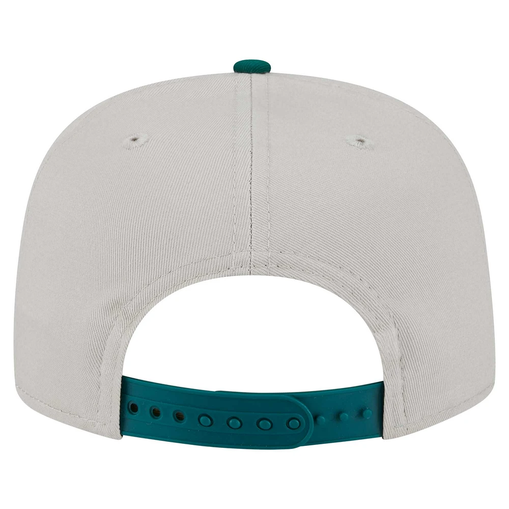 Casquette de golf athlétique à visière snapback New Era Stone/Green New York Jets pour homme