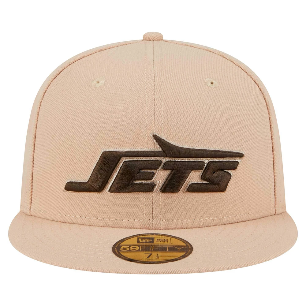 Men's New Era Tan York Jets Candied Pecan 59FIFTY Fitted Hat