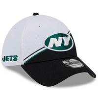 Men's New Era  White/Black York Jets 2023 Sideline 39THIRTY Flex Hat