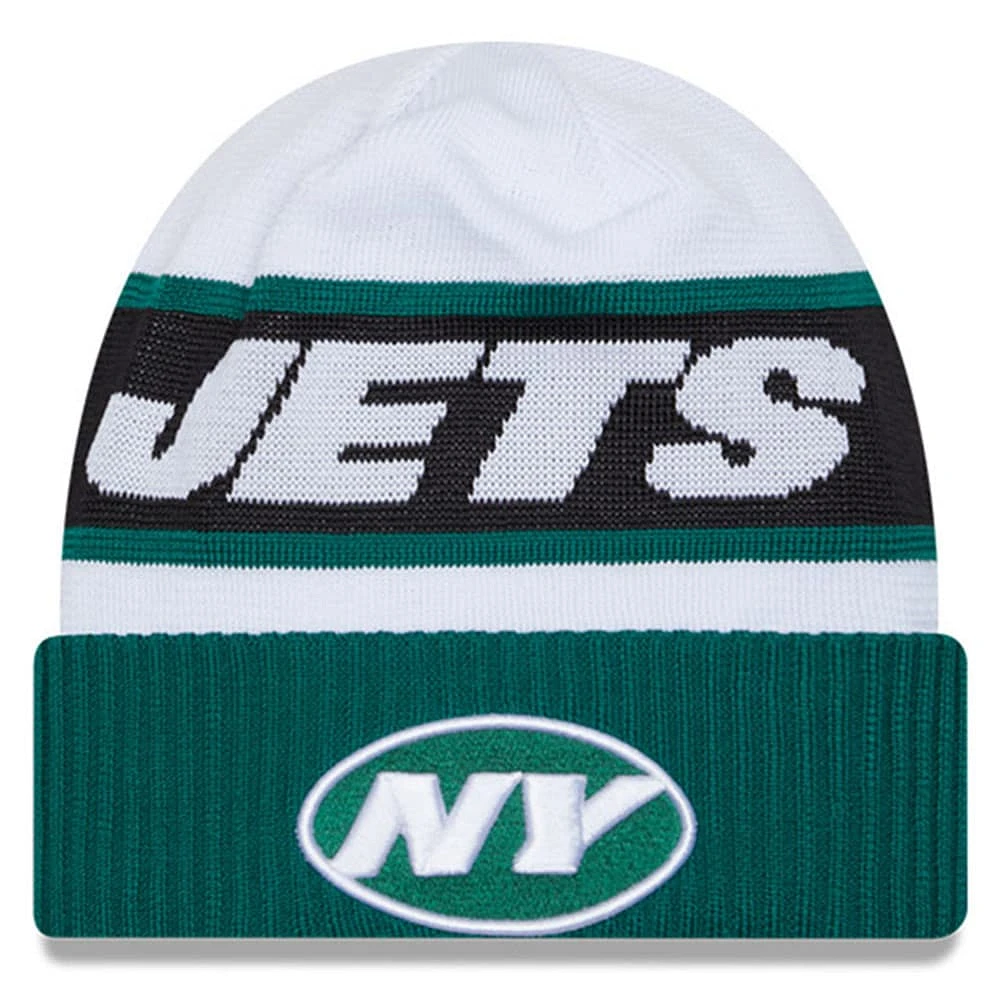 Bonnet en tricot à revers Tech New York Jets 2023 Sideline Tech de New Era pour homme