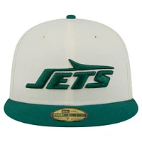 Casquette ajustée New Era 59FIFTY pour homme, blanche et verte, des York Jets