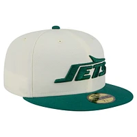 Casquette ajustée New Era 59FIFTY pour homme, blanche et verte, des York Jets