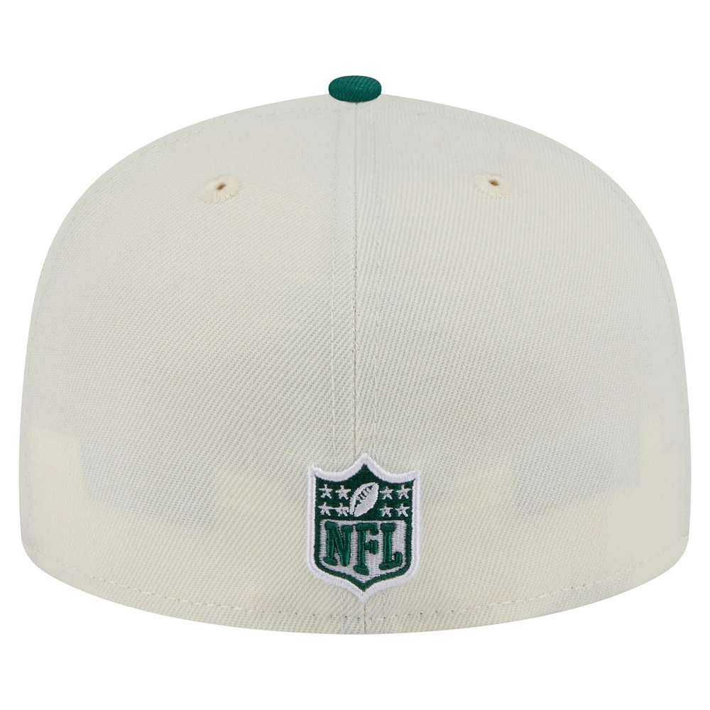 Casquette ajustée New Era 59FIFTY pour homme, blanche et verte, des York Jets