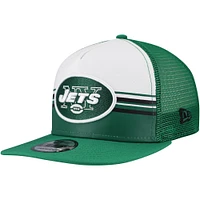 Casquette ajustable à visière plate New Era New York Jets blanche/verte 9FIFTY pour homme