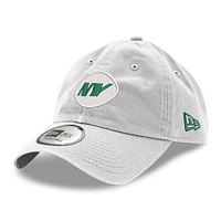 Casquette ajustable classique décontractée New Era New York Jets pour hommes, blanche