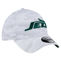 Casquette New Era blanche York Jets Gameday Graded 39THIRTY Flex pour homme