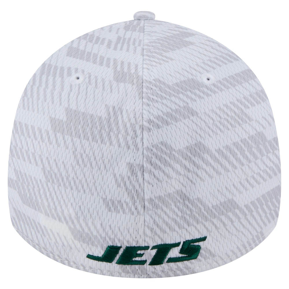 Casquette New Era blanche York Jets Gameday Graded 39THIRTY Flex pour homme