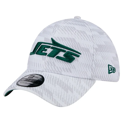 Casquette New Era blanche York Jets Gameday Graded 39THIRTY Flex pour homme