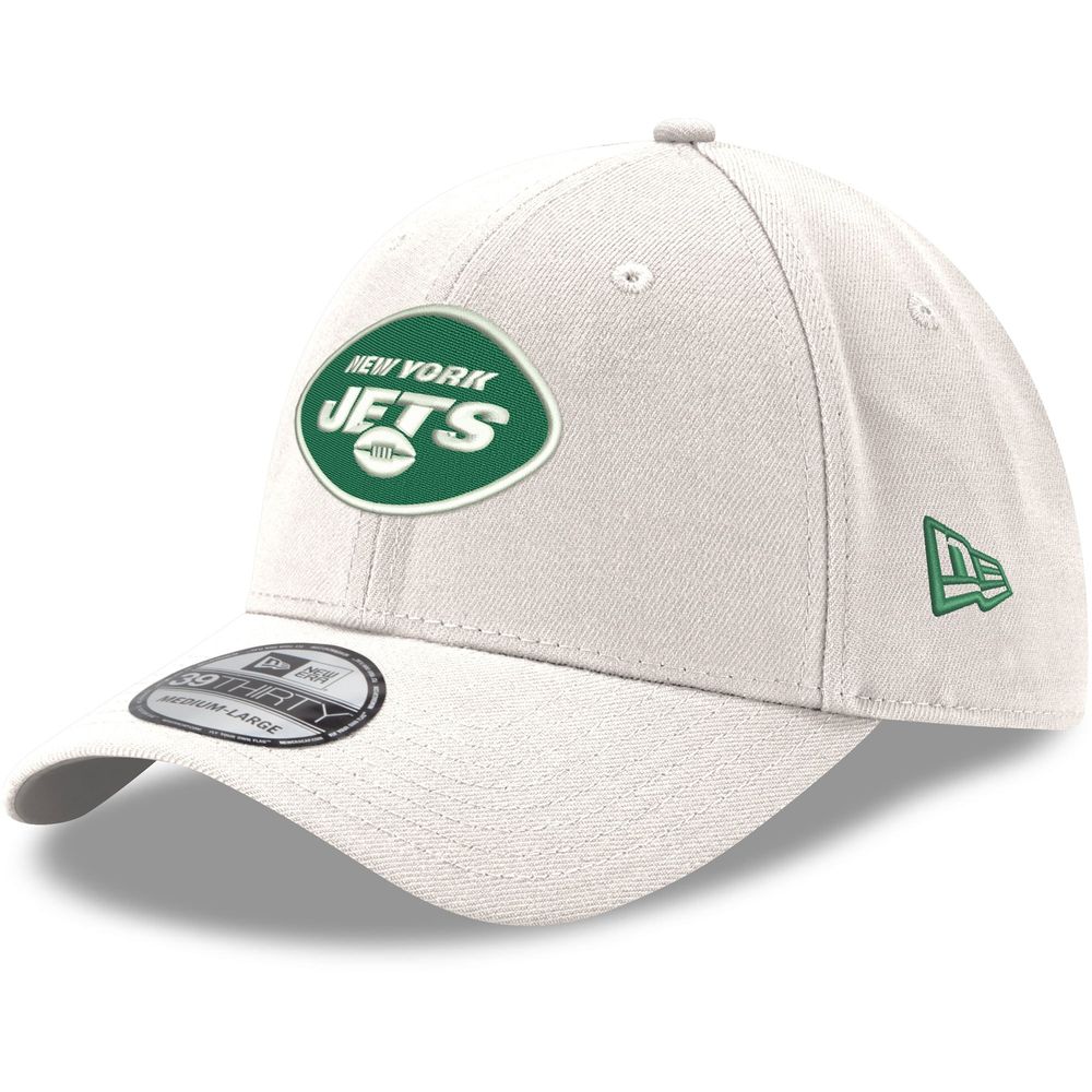 Men's New Era White York Jets Iced II 39THIRTY Flex Hat