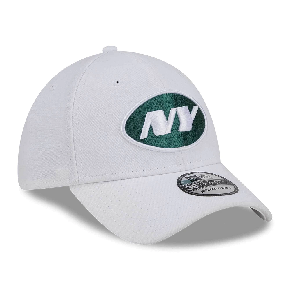 Men's New Era White York Jets NFL Iced II 39THIRTY Flex Hat