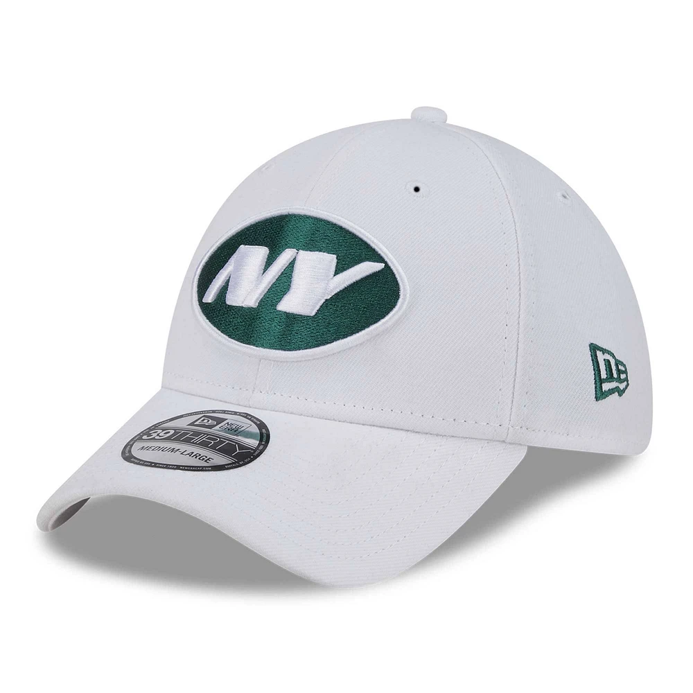 Men's New Era White York Jets NFL Iced II 39THIRTY Flex Hat