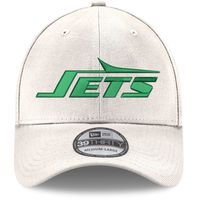 Men's New Era White York Jets Throwback Wordmark Iced II 39THIRTY Flex Hat