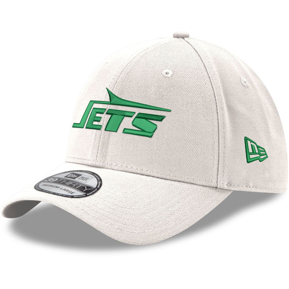 Men's New Era White York Jets Throwback Logo Omaha 59FIFTY Fitted Hat