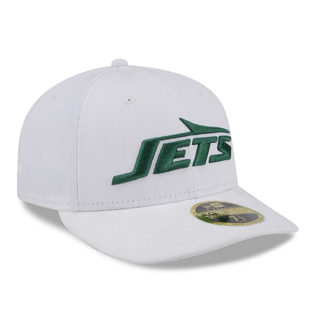 Casquette ajustée 59FIFTY à profil bas Omaha New York Jets Era pour hommes, blanche