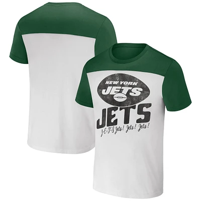 T-shirt colorblock crème pour homme de la collection NFL x Darius Rucker Fanatics New York Jets