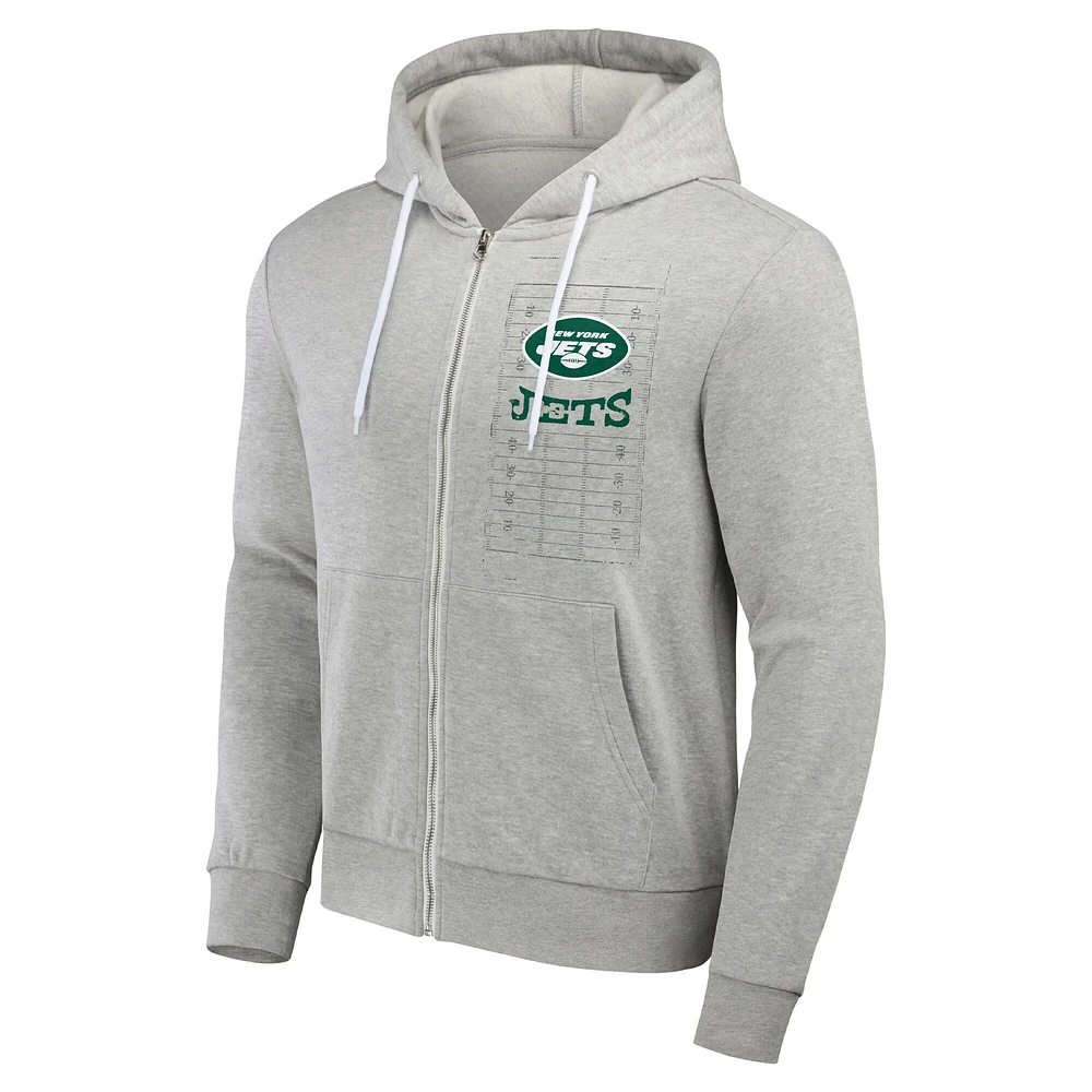 Sweat à capuche zippé pour homme de la collection NFL x Darius Rucker Fanatics, gris chin