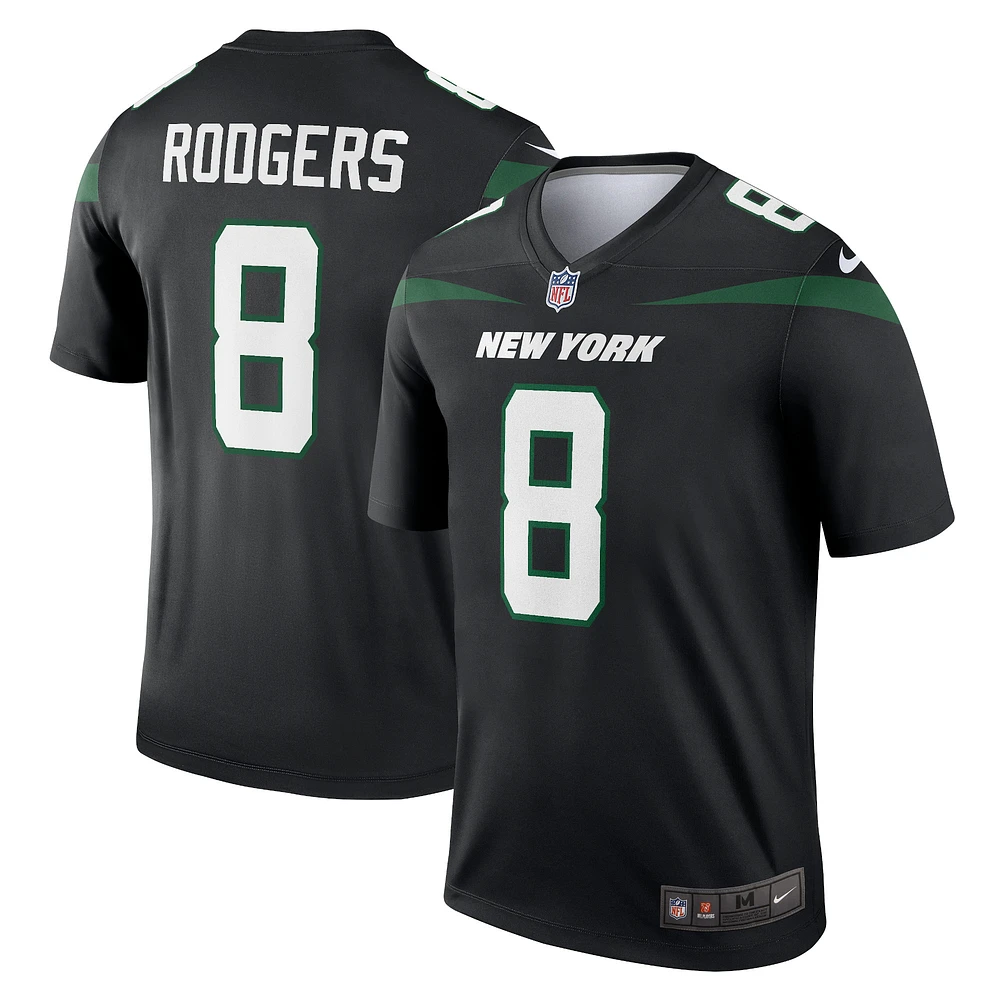 Men's Nike Aaron Rodgers Black New York Jets Alternate Legend Player Performance Top