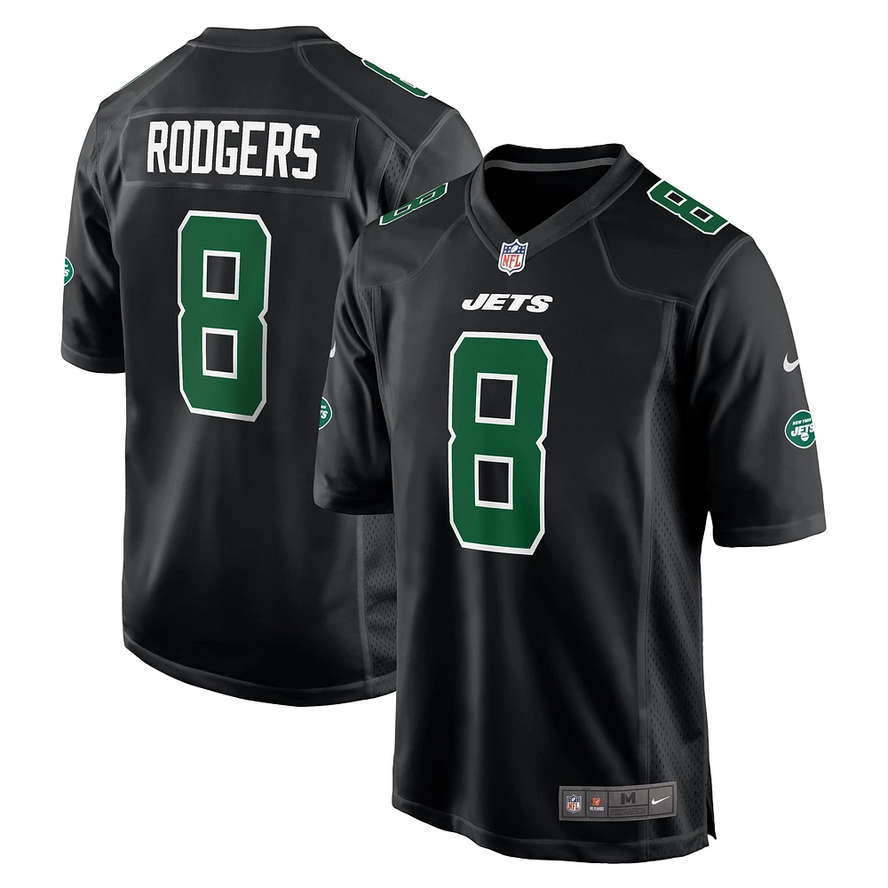 Maillot de jeu mode Nike Aaron Rodgers pour hommes, noir, New York Jets