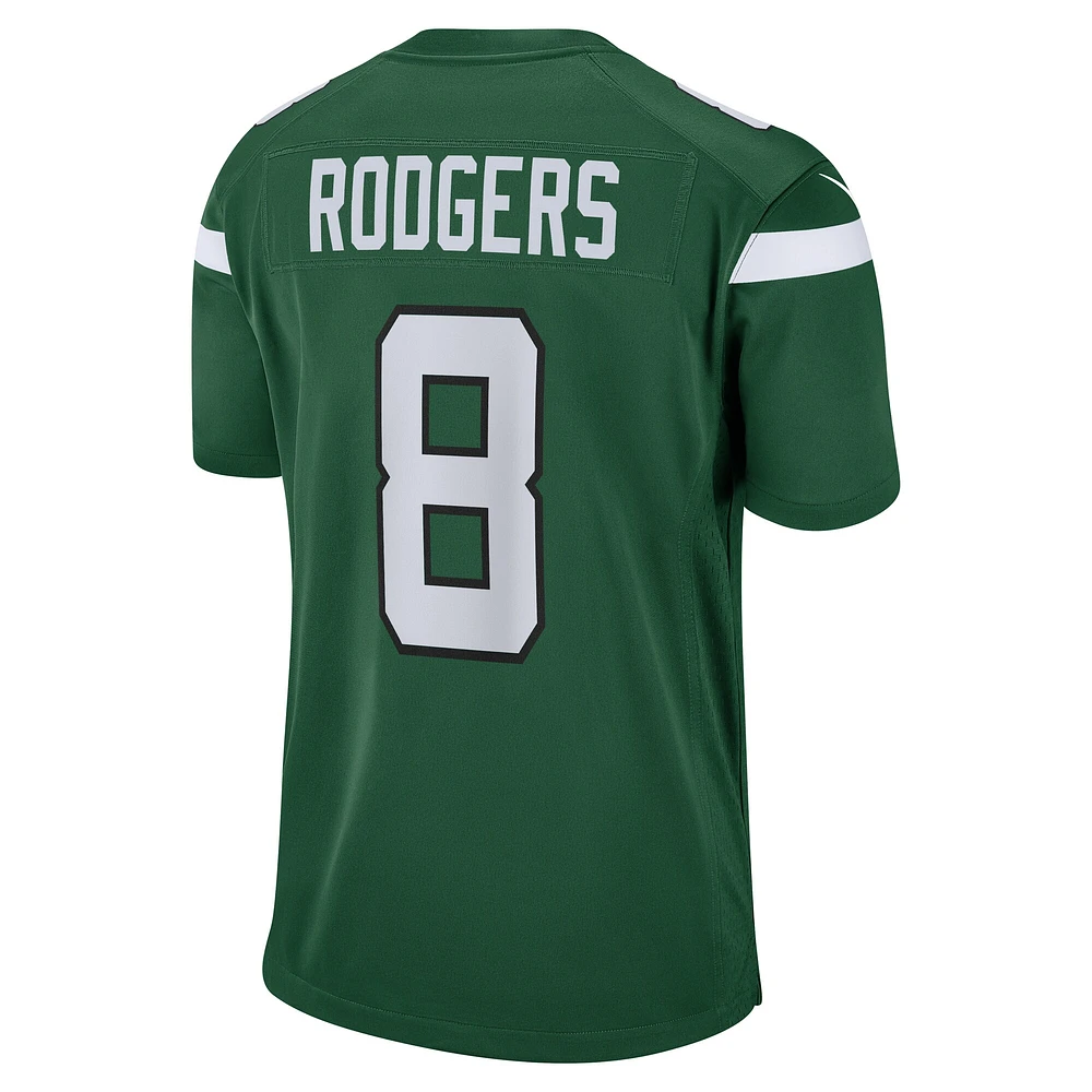 Men's Nike Aaron Rodgers Gotham Green New York Jets Game Player Jersey