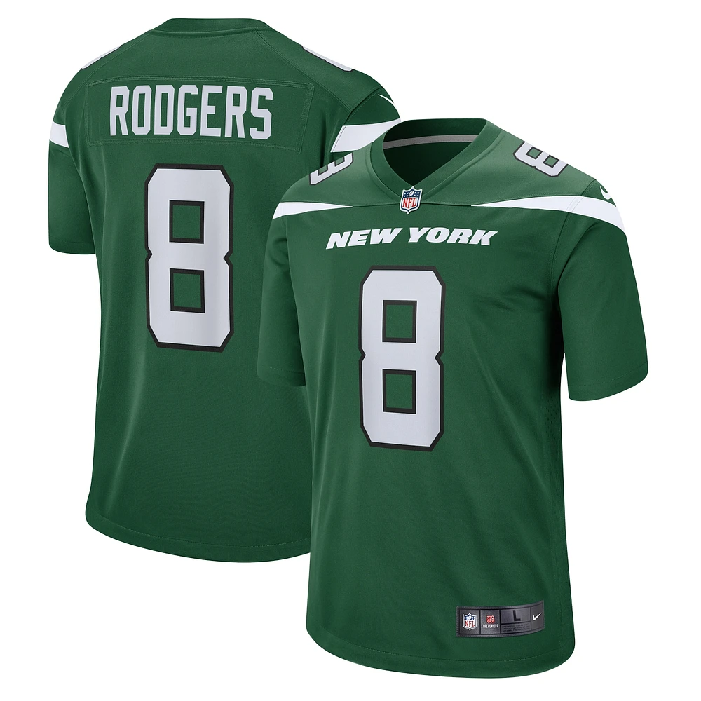 Men's Nike Aaron Rodgers Gotham Green New York Jets Game Player Jersey