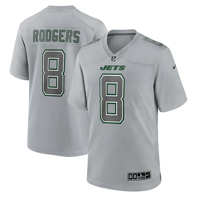 maillot Nike Aaron Rodgers pour hommes, gris chiné, New York Jets, Atmosphere Fashion Game,