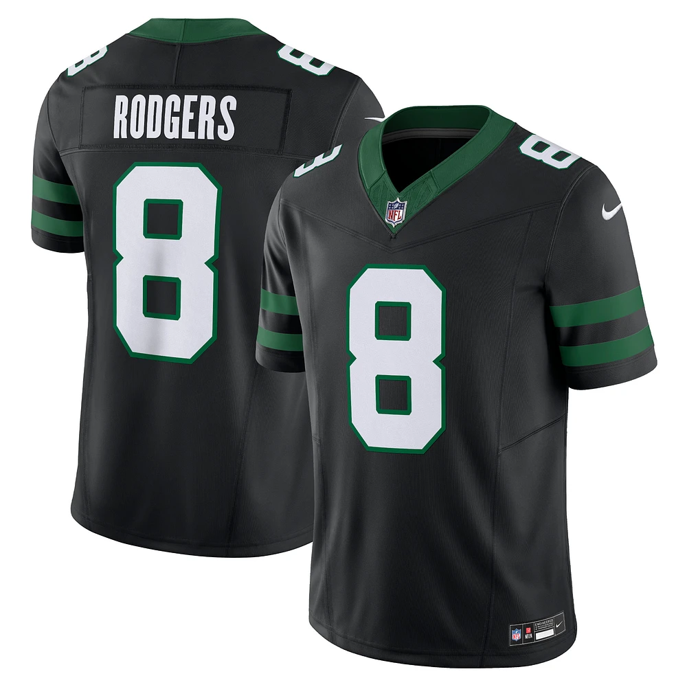 Nike Aaron Rodgers Legacy pour hommes, noir, New York Jets, Alternate Vapor F.U.S.E. Maillot limité