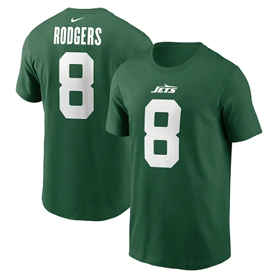 T-shirt avec nom et numéro Nike Aaron Rodgers Legacy Green New York Jets pour homme