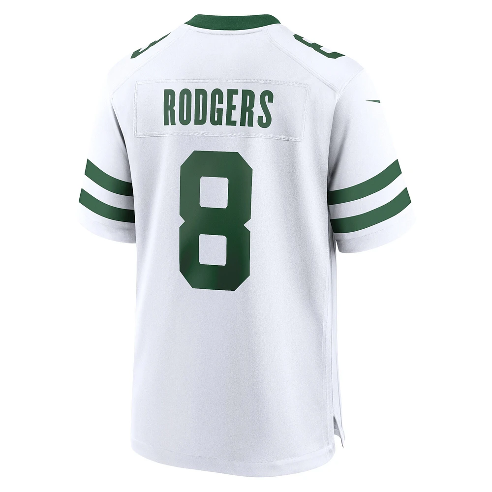 Maillot de match Nike Aaron Rodgers Legacy pour hommes, blanc, New York Jets