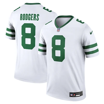 Haut de performance Nike Aaron Rodgers Legacy pour homme, blanc, légende des New York Jets