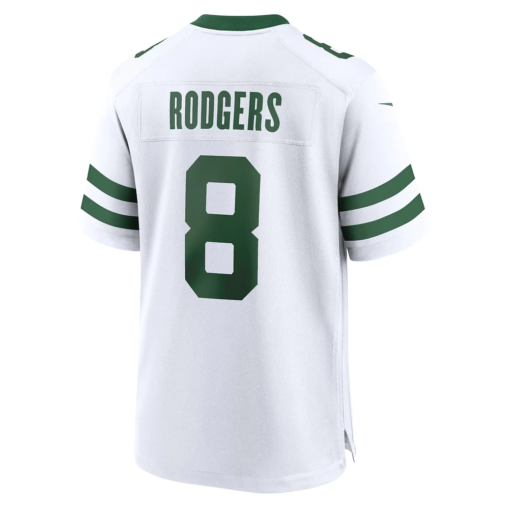 Maillot de match joueur des New York Jets Nike Aaron Rodgers Legacy pour hommes, blanc