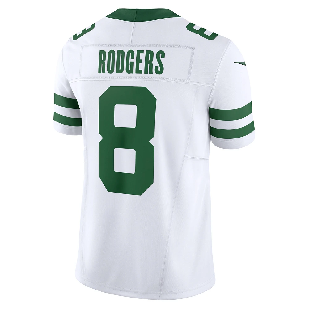 Nike Aaron Rodgers Legacy pour homme Blanc New York Jets Vapor F.U.S.E. Maillot limité