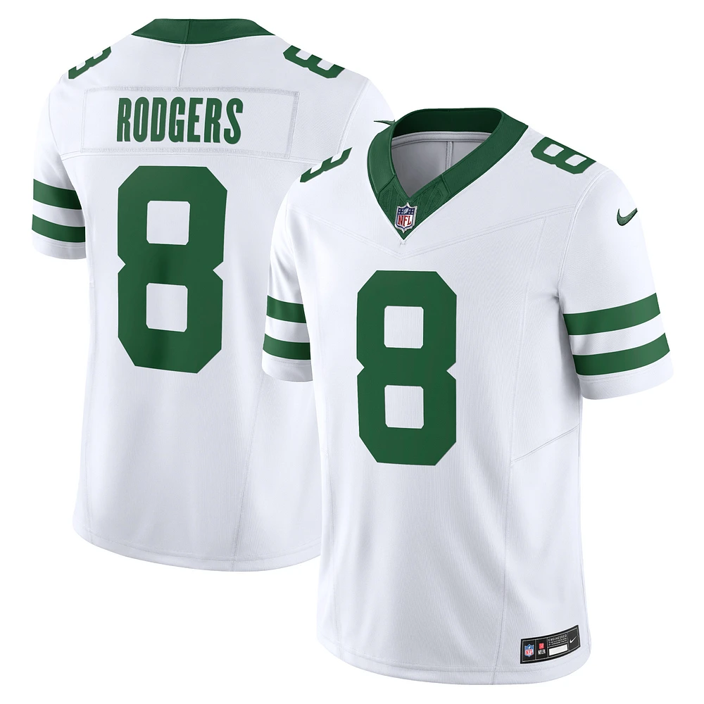 Men's Nike Aaron Rodgers Legacy White New York Jets Vapor F.U.S.E. Limited Jersey