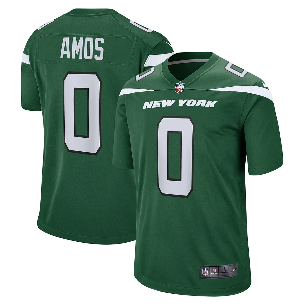 Maillot de match Nike Adrian Amos Gotham vert New York Jets pour homme