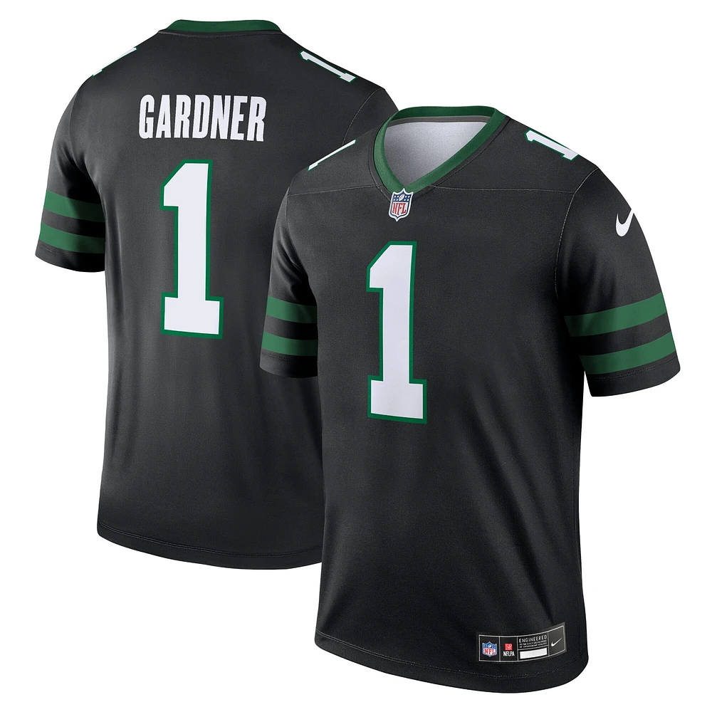 Maillot Nike Ahmad Sauce Gardner noir pour homme des New York Jets, légende alternative